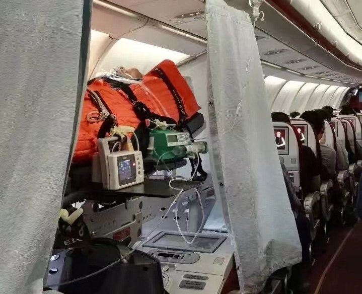 公主岭市跨国医疗包机、航空担架
